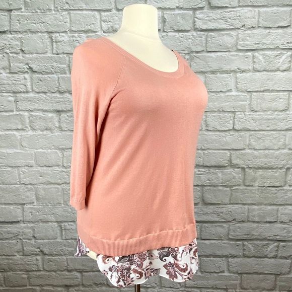 NWT Torrid Pink Raglan Layered Sweater - Picture 5 of 8
